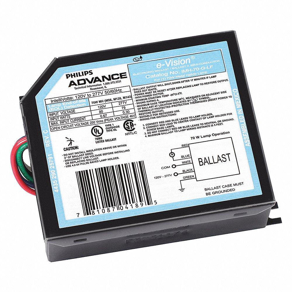 Electronic HID Ballast, 50W Max. Bulb Wattage, Pulse, 120/277V AC