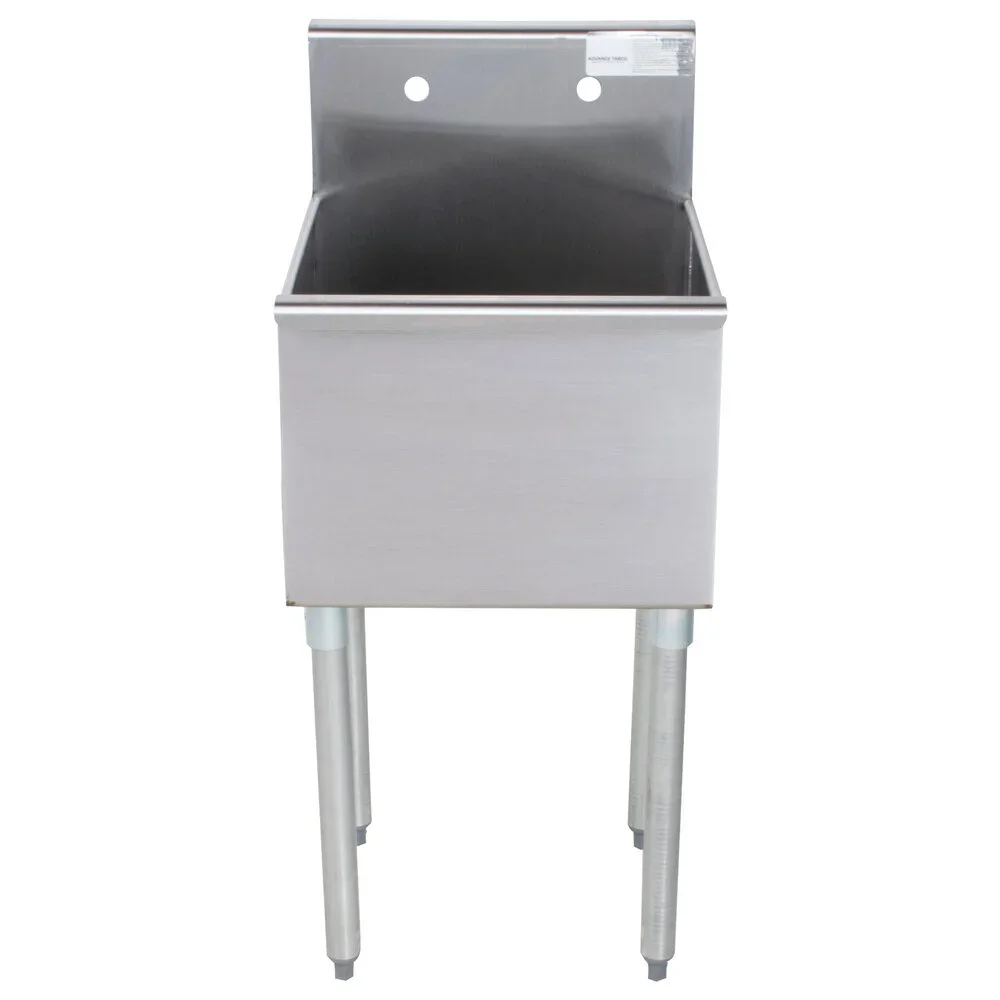 ADVANCE TABCO 6-81-18 Square Corner Scullery Sink, 1-Cpt., 18 X 18 Inch D F-To-B | CD7NHR