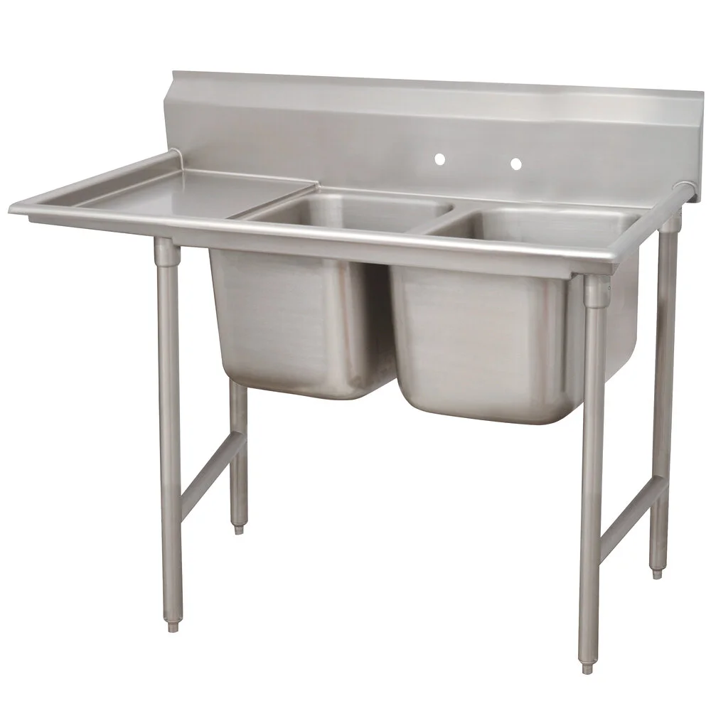 ADVANCE TABCO 93-2-36-36L Regaline Sink, 2-Cpt., Left-Hand, 20 Inch F-To-B X 16 Inch | CD7NXQ