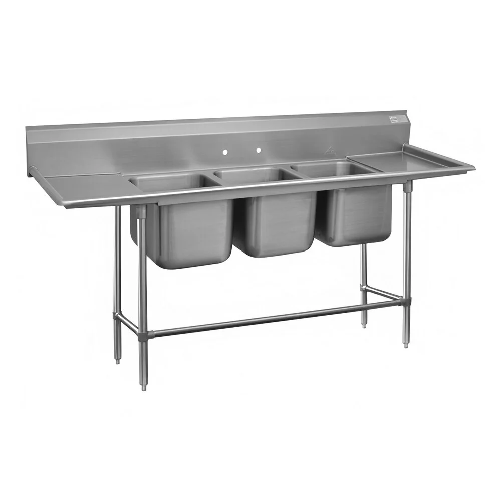 ADVANCE TABCO 94-83-60-24RL Regaline Sink, 3-Cpt., 28 Inch F-To-B X 20 Inch | CD7PNQ