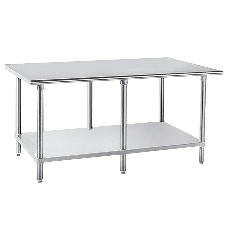 ADVANCE TABCO AG-2410 Work Table, 120 X 24 Inch Size 16 Ga 430 Ss Top | CD7PRK