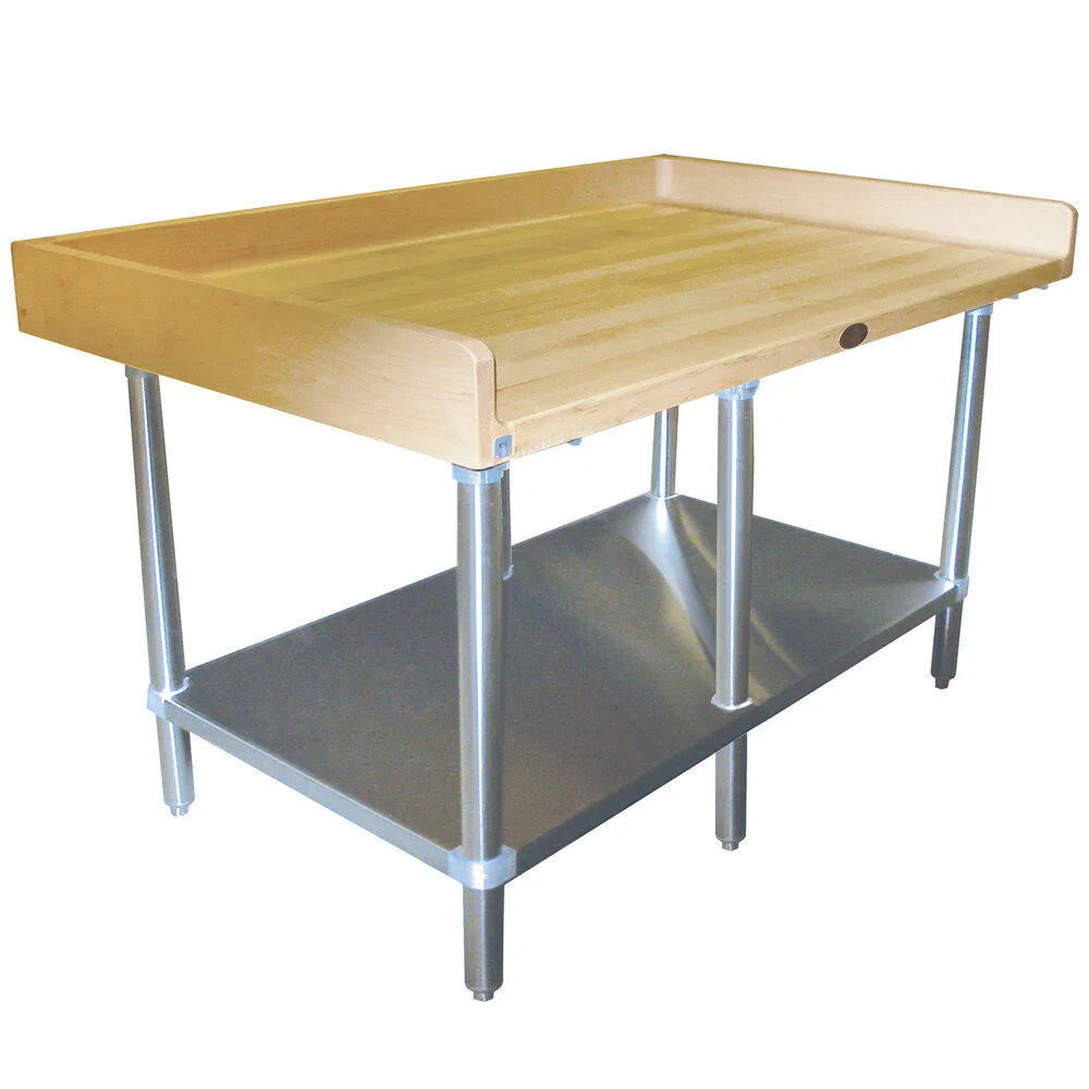 ADVANCE TABCO BS-308 Bakers Top Work Table, 96 X 30 Inch Size 1-3/4 Inch Thick Wood Top | CD7PZN