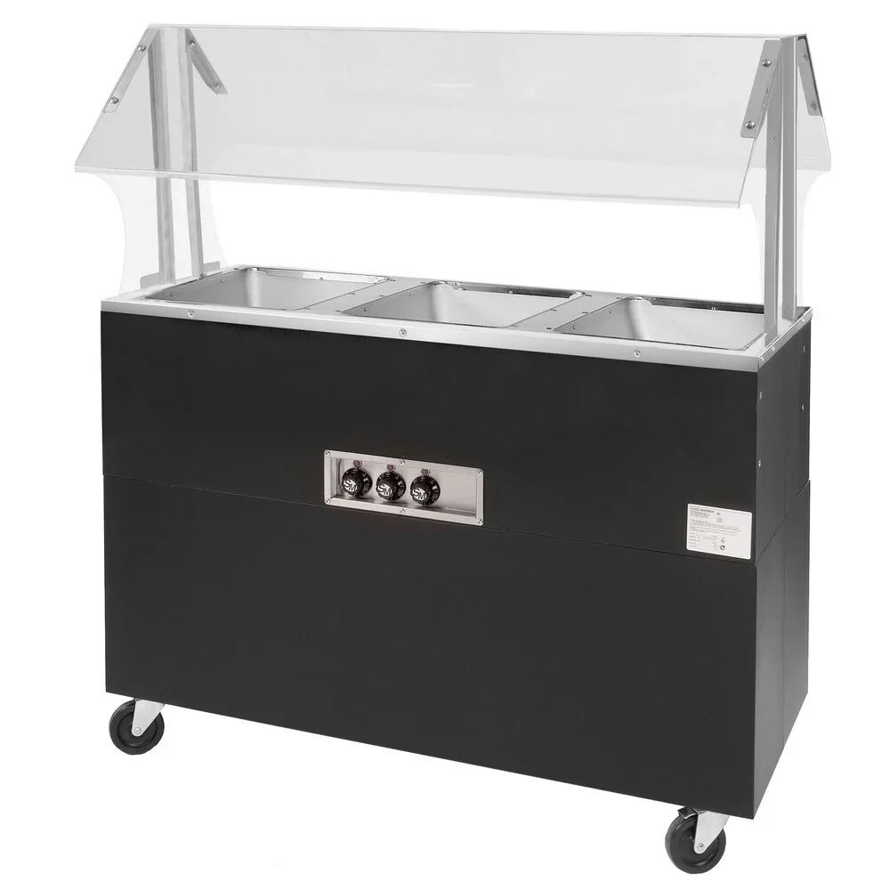 ADVANCE TABCO BSW3-240-B-SB Portable Hot Food Buffet Table, Electric, Ss Top, Three 12 X 20 Inch | CD7QAZ