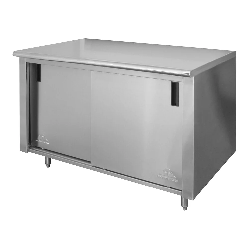 ADVANCE TABCO CB-SS-244M Work Table, 48 X 24 Inch Size Sliding Doors, 14 Ga 304 Ss Top | CD7QBT
