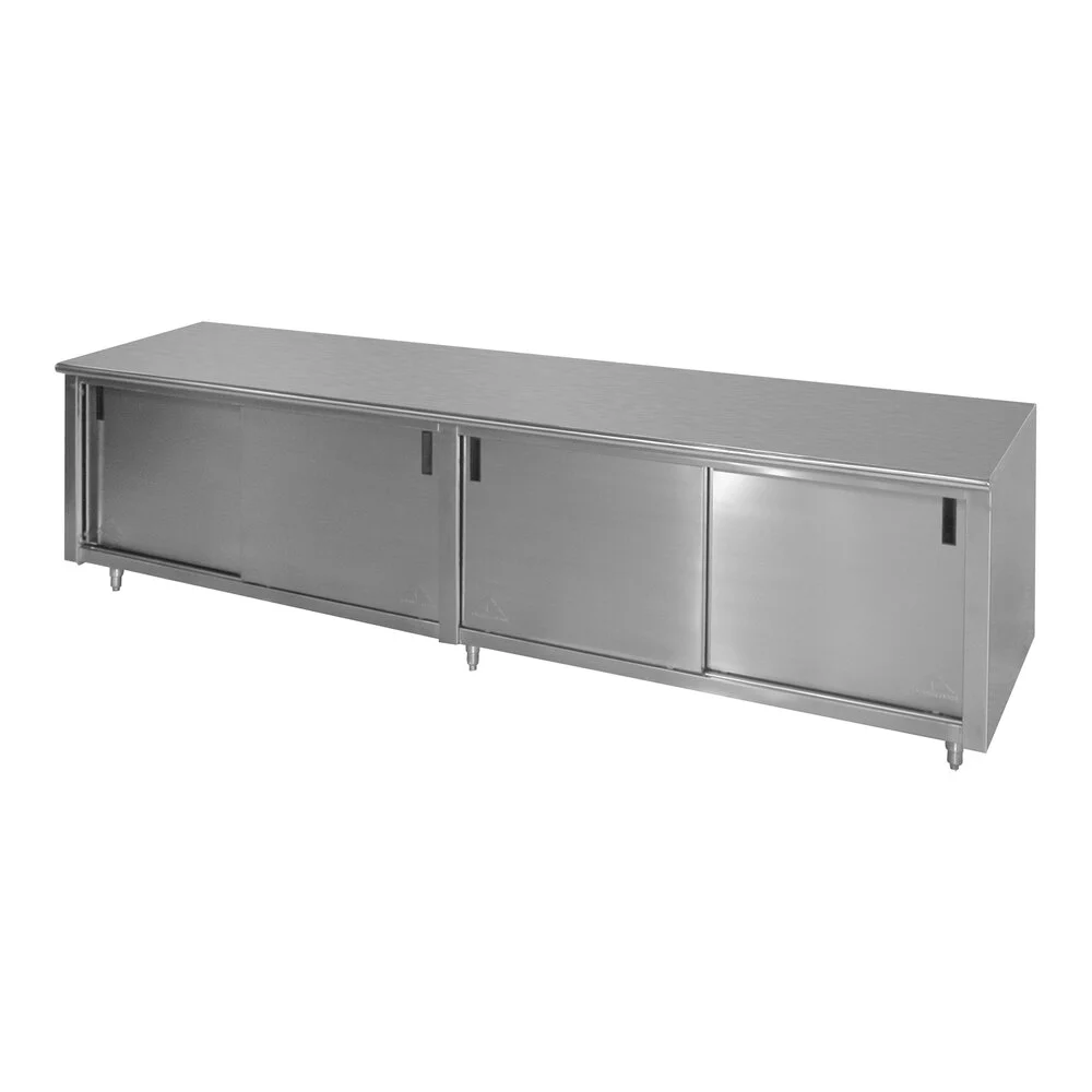ADVANCE TABCO CB-SS-308M Work Table, 96 X 30 Inch Size Sliding Doors, 14 Ga 304 Ss Top | CD7QCT