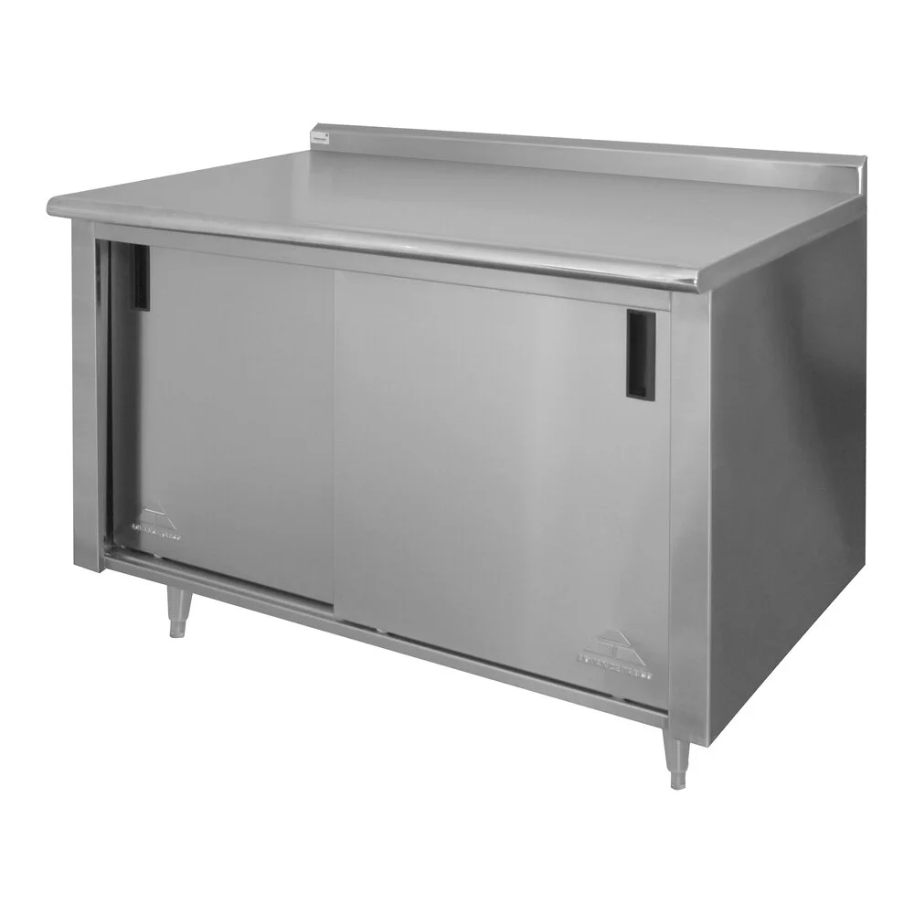 ADVANCE TABCO CF-SS-245 Work Table, 60 X 24 Inch Size Sliding Doors, 14 Ga 304 Ss Top | CD7QEG