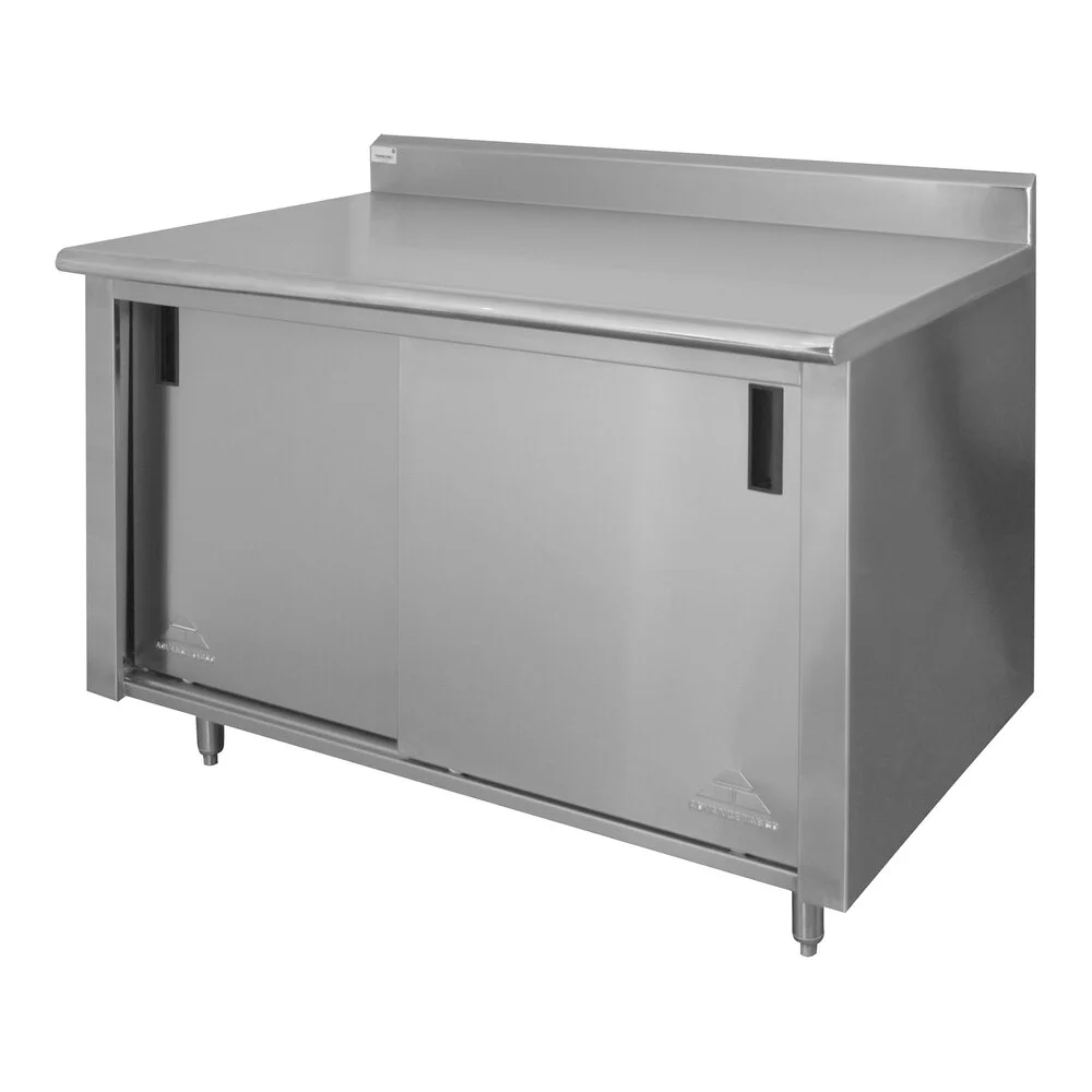 ADVANCE TABCO CK-SS-306 Work Table, 72 X 30 Inch Size Sliding Doors, 14 Ga 304 Ss Top | CD7QHL