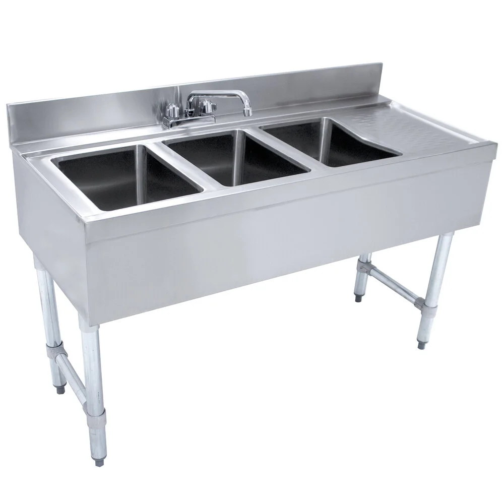 ADVANCE TABCO CRB-43L Sink Unit, 3-Cpt., 48 X 21 X 33 Inch Overall Size | CD7QLF