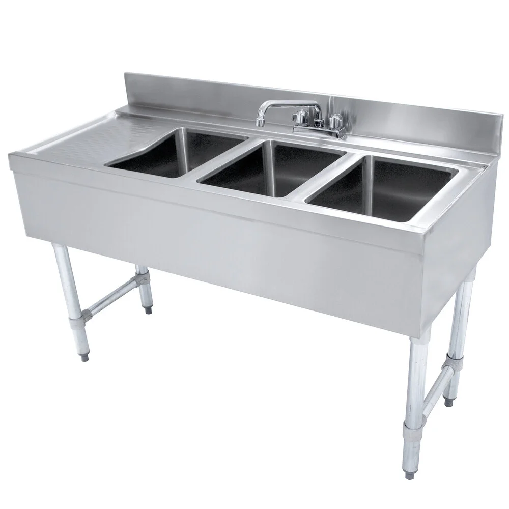 ADVANCE TABCO CRB-43R Sink Unit, 3-Cpt., 48 X 21 X 33 Inch Overall Size | CD7QLG