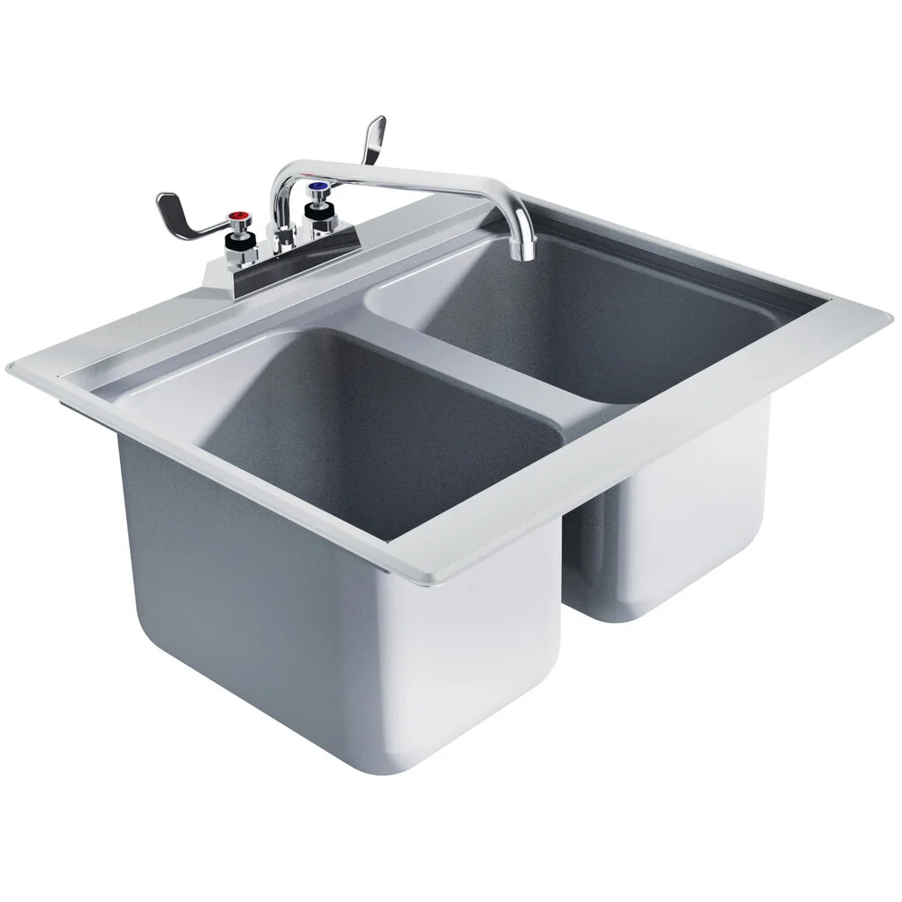 ADVANCE TABCO DBS-2 Bar Sink, Drop-In, 2-Cpt., 25-1/2 X 19 Inch Size | CD7QRT