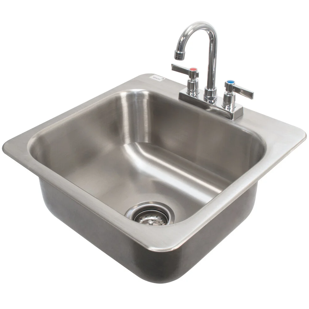 ADVANCE TABCO DI-1-168 Drop-In Sink, 1-Cpt., 16 X 14 Inch D F-To-B, 8 Inch D Bowl | CD7QTX