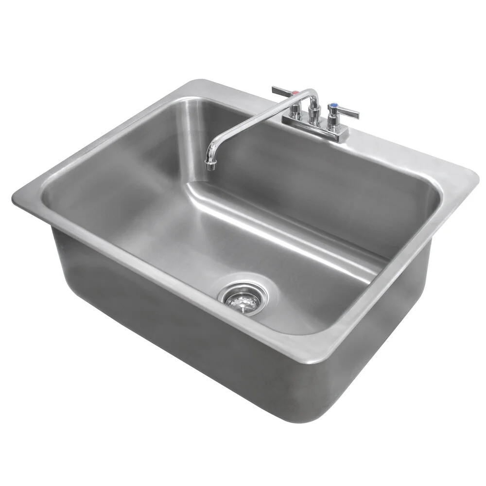 ADVANCE TABCO DI-1-2812 Drop-In Sink, 1-Cpt., 28 X 20 Inch D F-To-B X 12 Inch D Sink Bowl | CD7QUA