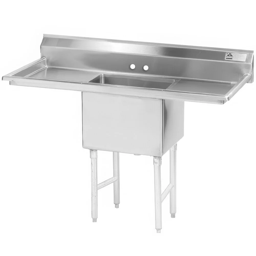 ADVANCE TABCO FS-1-1620-18RL Fabricated Sink, 1-Cpt., 18 Inch R And L Drainboards, Size 16 X 20 X 14 Inch, 14 Ga 304 Ss | CD7UDM