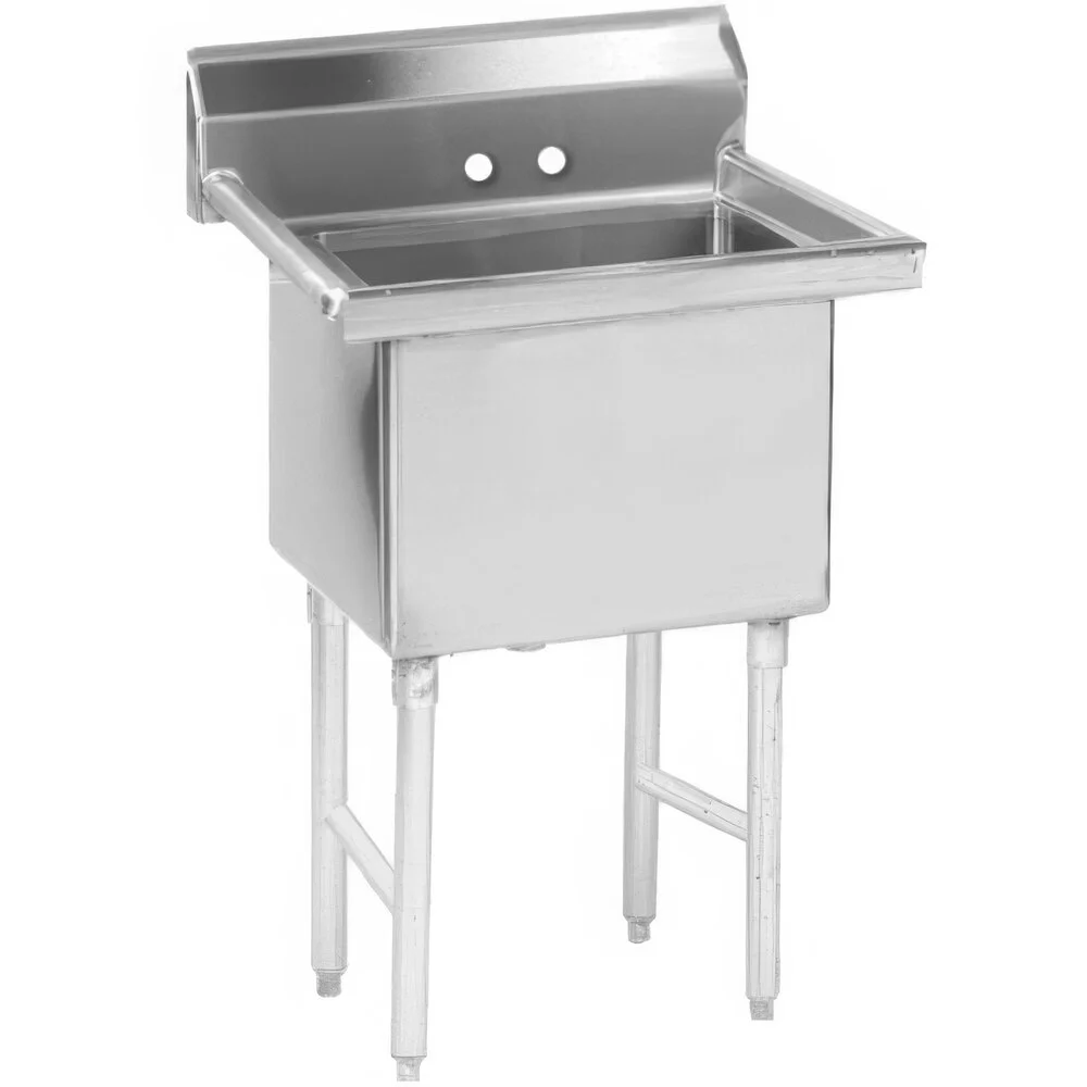 ADVANCE TABCO FS-1-1620 Fabricated Sink, 1-Cpt., No Drainboard, Size 16 X 20 X 14 Inch, 14 Ga 304 Ss | CD7UDJ