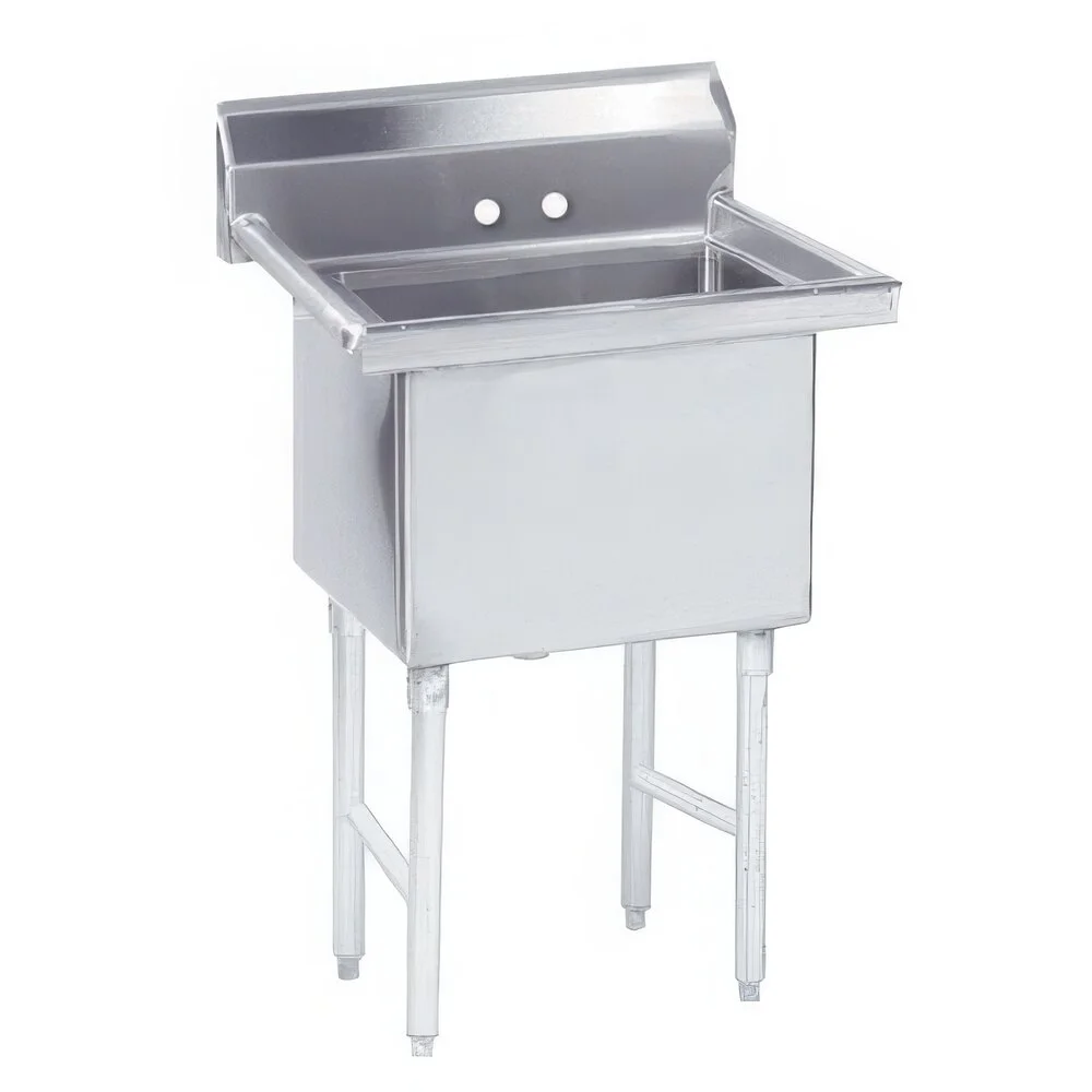 ADVANCE TABCO FS-1-1824 Fabricated Sink, 1-Cpt., No Drainboard, Size 18 X 24 X 14 Inch, 14 Ga 304 Ss | CD7UDR