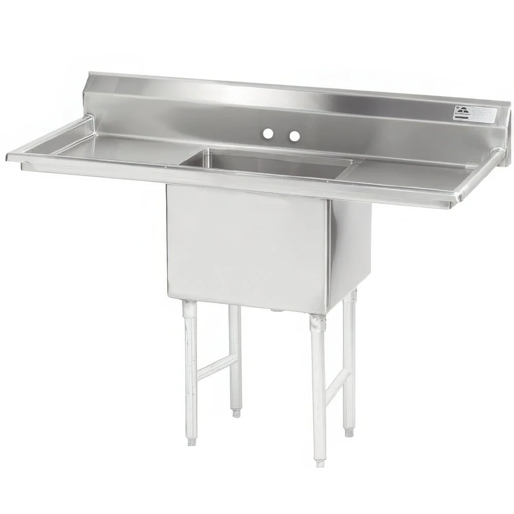 ADVANCE TABCO FS-1-3024-24RL Fabricated Sink, 1-Cpt., 24 Inch R And L Drainboards, Size 30 X 24 X 14 Inch, 14 Ga 304 Ss | CD7UEK