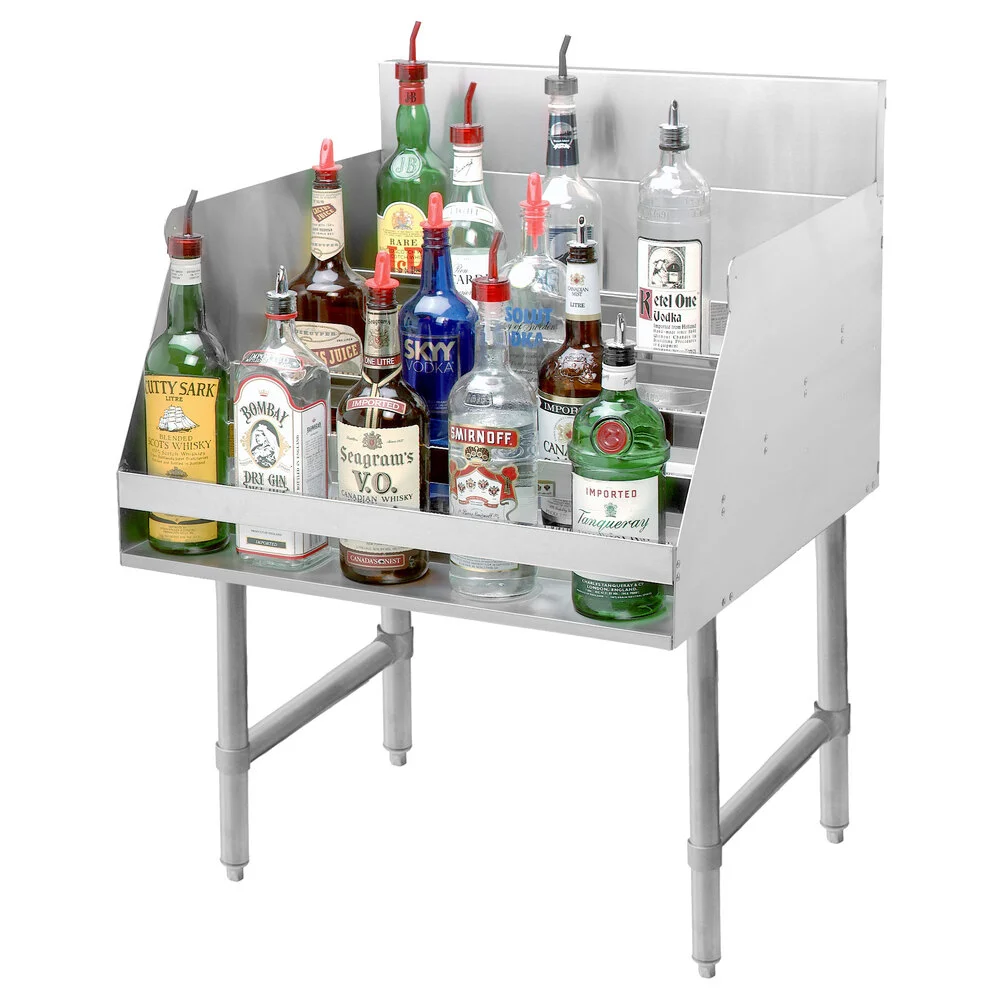 ADVANCE TABCO LD-2112 Liquor Bottle Display Unit, 5 Steps, 12 X 26 X 33 Inch Size, 15 Bottle | CD7WFC
