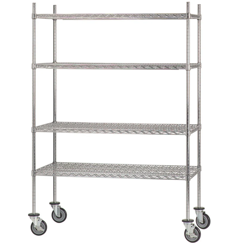 ADVANCE TABCO MC-2448R Stem Caster Cart, 24 Inch W, 48 Inch Long, 4 Wire Chrome Finish Shelves | CD7WGX