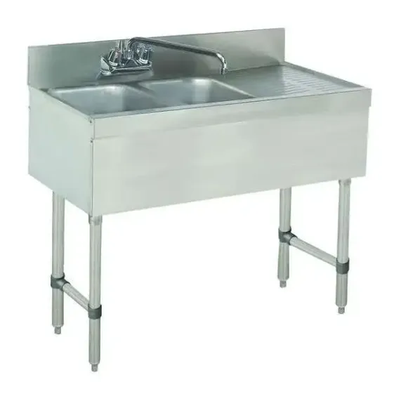 ADVANCE TABCO SLB-32L Special Value Sink Unit, 2-Cpt., 36 X 18 X 33 Inch Overall Size | CD7YJY