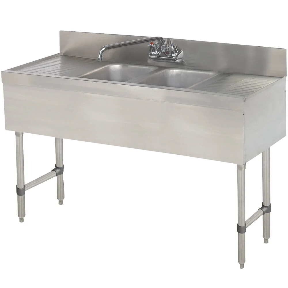 ADVANCE TABCO SLB-42C Special Value Sink Unit, 2-Cpt., 48 X 18 X 33 Inch Overall Size | CD7YKB