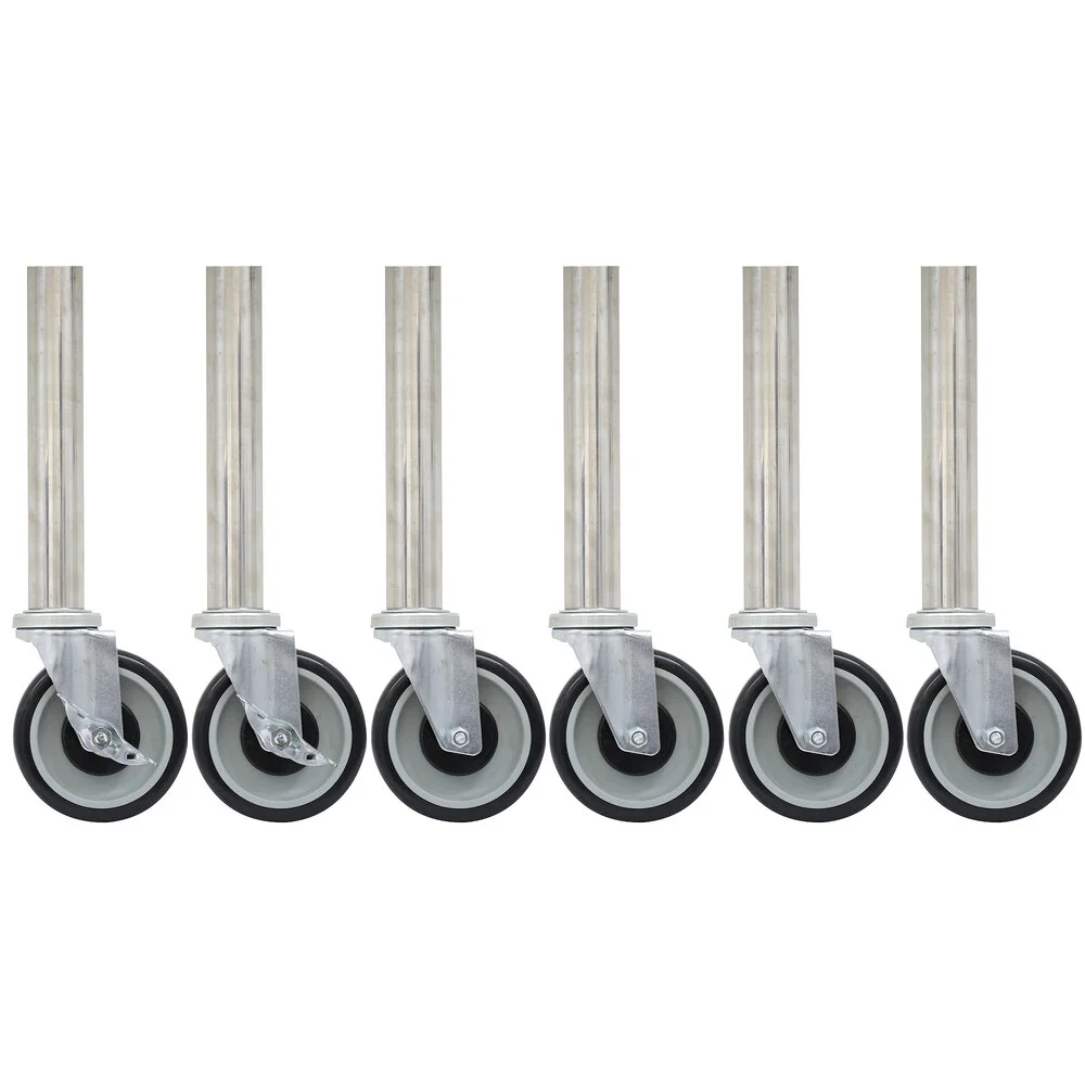ADVANCE TABCO TA-25S-6 Casters, 5 Inch Diameter, Set Of 6 With Ss Legs | CD7ZFQ