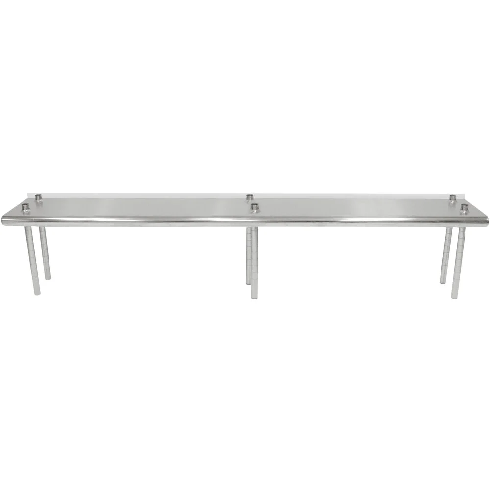 ADVANCE TABCO TS-12-108R Overshelf, Table Mounted, Single, 108 X 12 Inch, 1 Inch Rear Up-Turn, 18 Ga 430 Ss | CD8AME