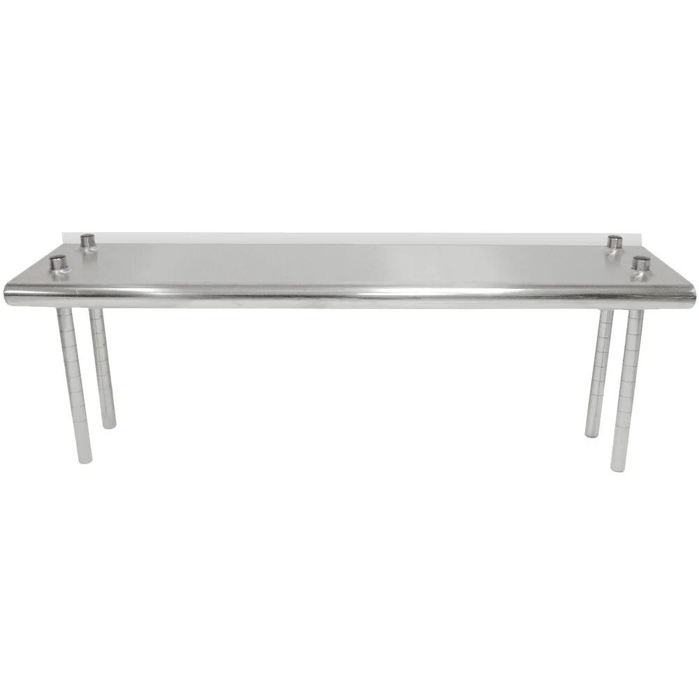 ADVANCE TABCO TS-12-48R Overshelf, Table Mounted, Single, 48 X 12 Inch, 1 Inch Rear Up-Turn, 18 Ga 430 Ss | CD8AMQ
