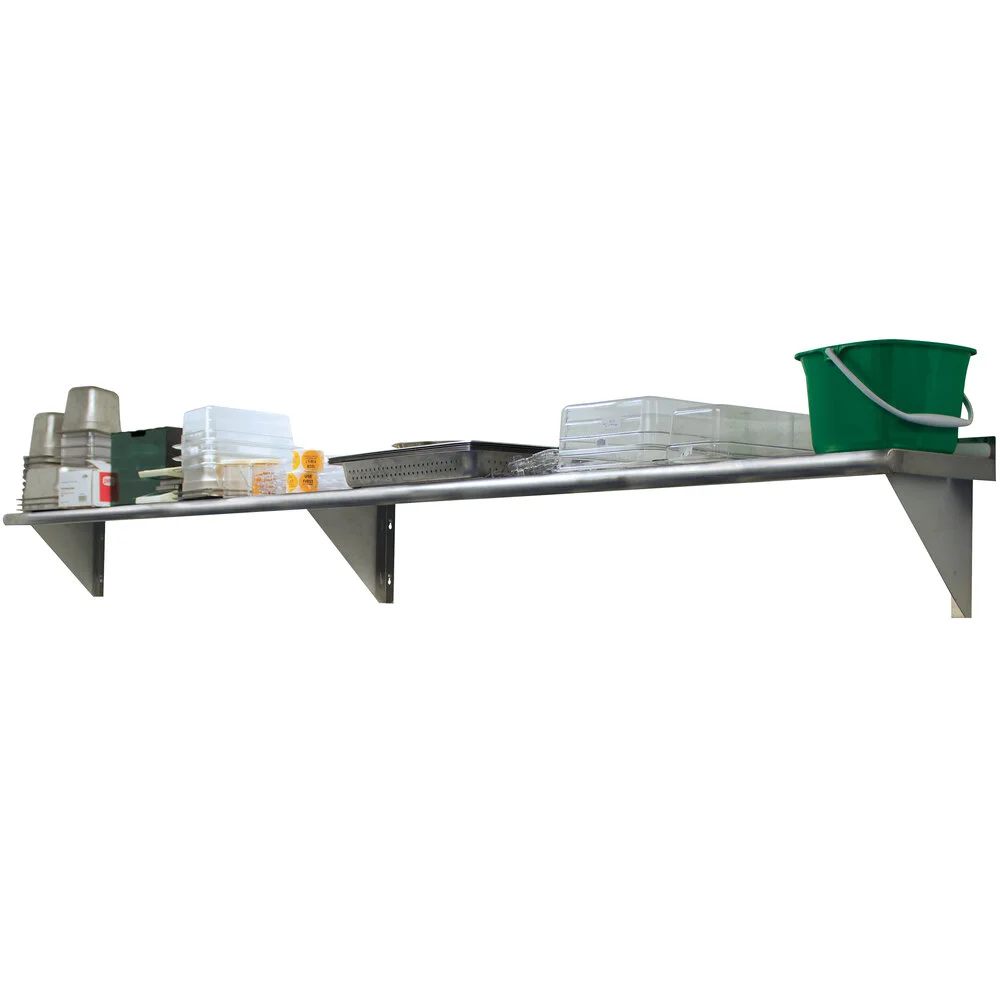 ADVANCE TABCO WS-10-144 Shelf, Wall-Mounted, 144 X 10 Inch Size, 1-5/8 Inch Fe, 18/430 Satin Finish Ss | CD8BVM