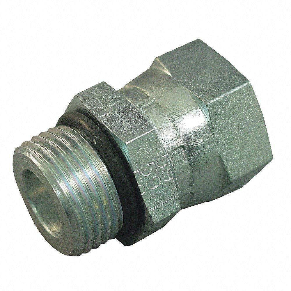 AEROQUIP 2266-6-6S Hydraulic Hose Adapter, 3/8 x 3/8 Inch Size, ORB x JIC, Rigid, Straight | CJ2MQF 46AD30