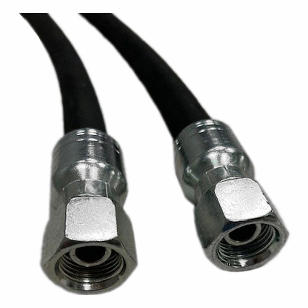 Hydraulic Hose Assembly, 3/8 Inch ID, 3/4 Inch Outside Dia, 5 ft Length, Synthetic Rubber