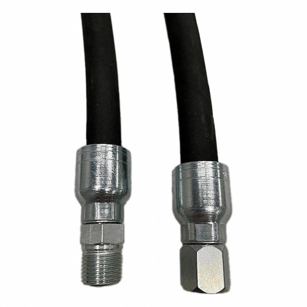 Hydraulic Hose Assembly, 3/4 Inch ID, 1 1/8 Inch OD, 12 Inch Length, Synthetic Rubber