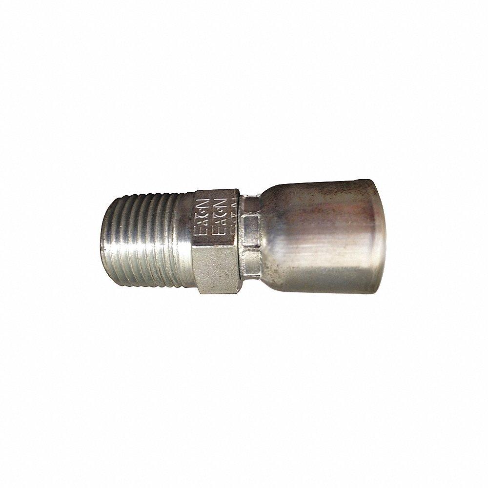 AEROQUIP FJ3152-0404S Hydraulic Crimp Fitting, Straight, -4 Hose Dash Size, NPTF x Crimp, Steel | CJ2LXX 422Y07