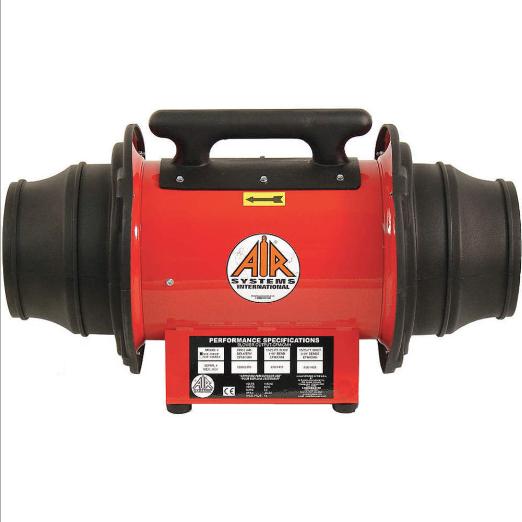 Axial Fan, 10 Inch Size, 1/3 hp, 230V AC, Steel, Red