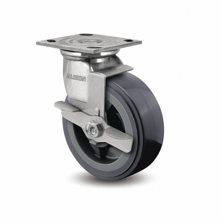 ALBION 05XA06201SFBD Caster, 6 Inch Dia, 7 1/4 Inch Height, Swivel With Face Brake, Swivel, Hard | CN8ERQ 60RL63