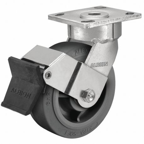 ALBION 18XS04229SFBE Maintenance-Free Plate Caster, 4 Inch Dia, 5 5/8 Inch Height | CN8EWE 60FD93