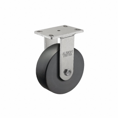 Kingpinless Plate Caster, 6 Inch Dia, 7 1/2 Inch Height, Rigid