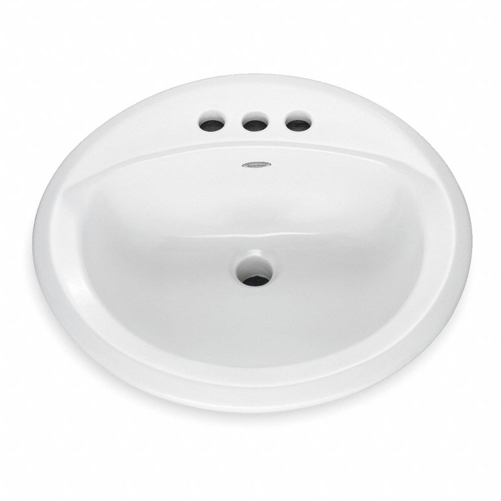 Lavatory Sink, D Shape 15 Inch x 12-1/8 Inch x 5-3/4 Inch Size