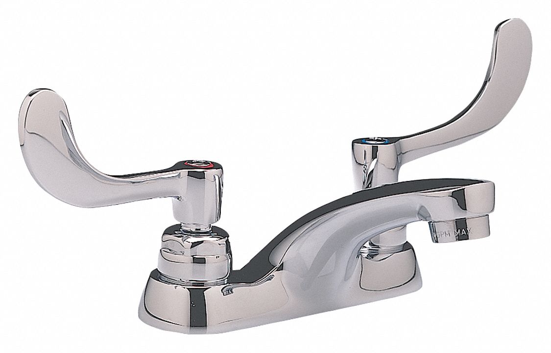 Bathroom Sink Faucet, Chrome, Low Arc, Manual Faucet Activation, 1.5 Gpm