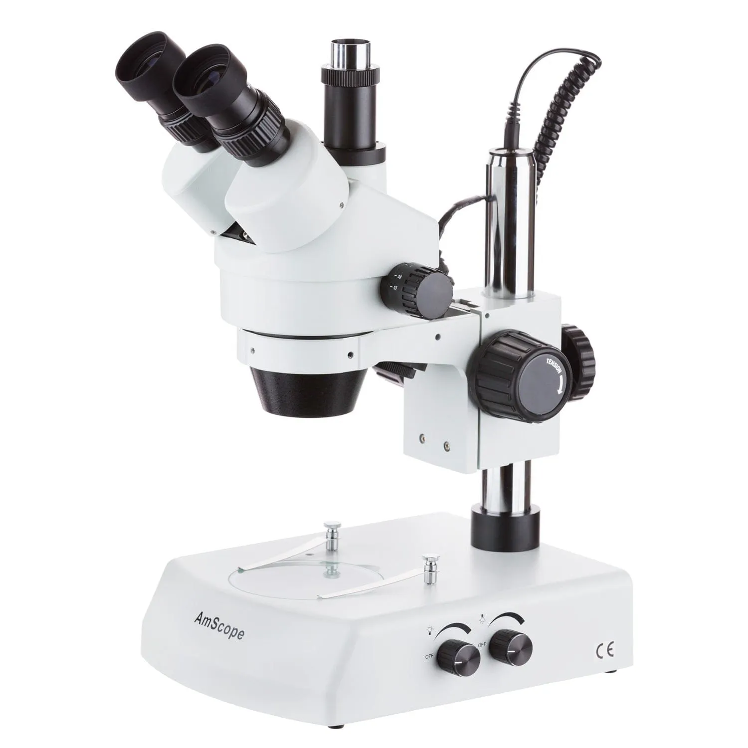 7X-45X Trinocular Stereo Zoom Microscope With Dual Halogen Lights