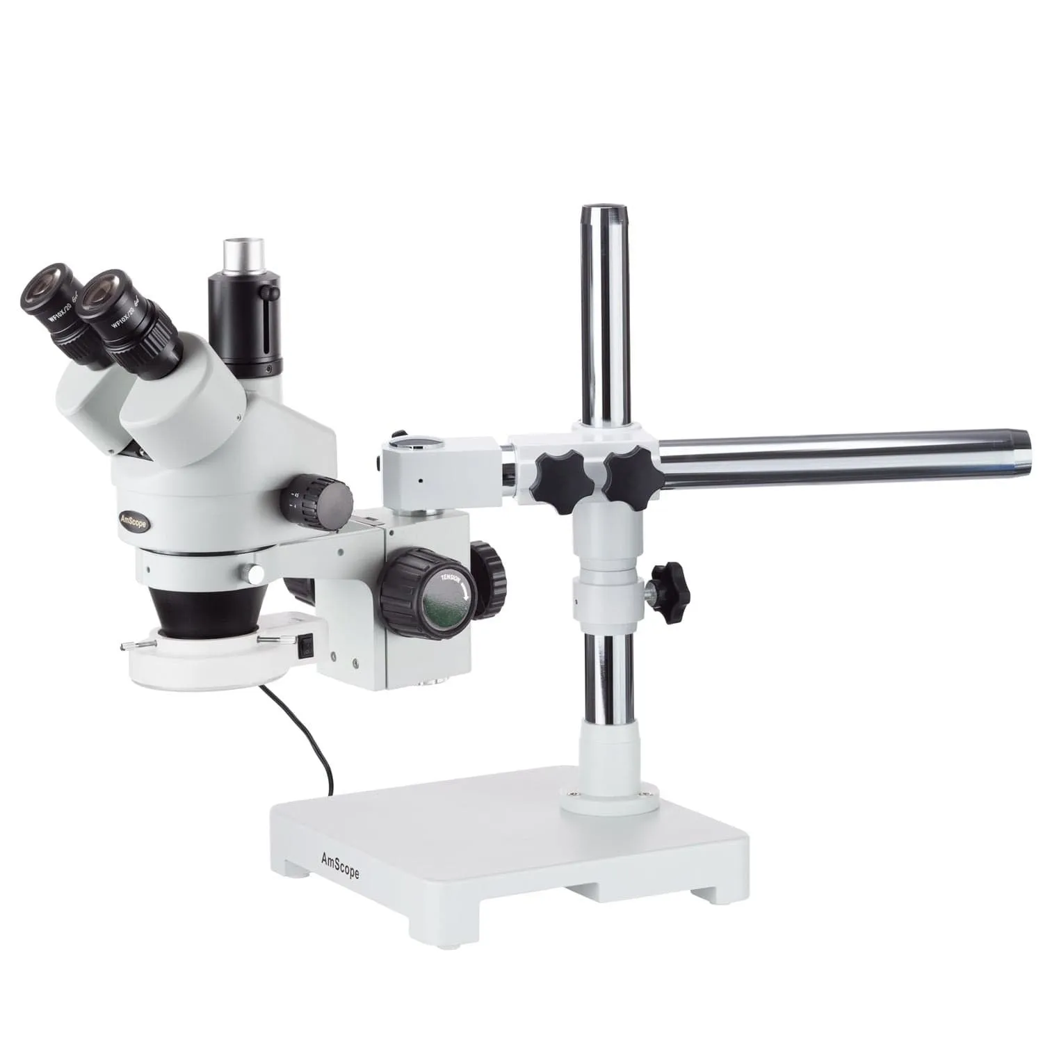 3.5X-90X Boom Stand Trinocular Zoom Stereo Microscope, 54 LED Light