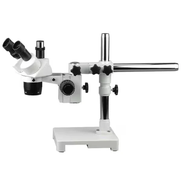 5X-10X-15X-30X Trinocular Stereo Microscope With Single-Arm Boom Stand
