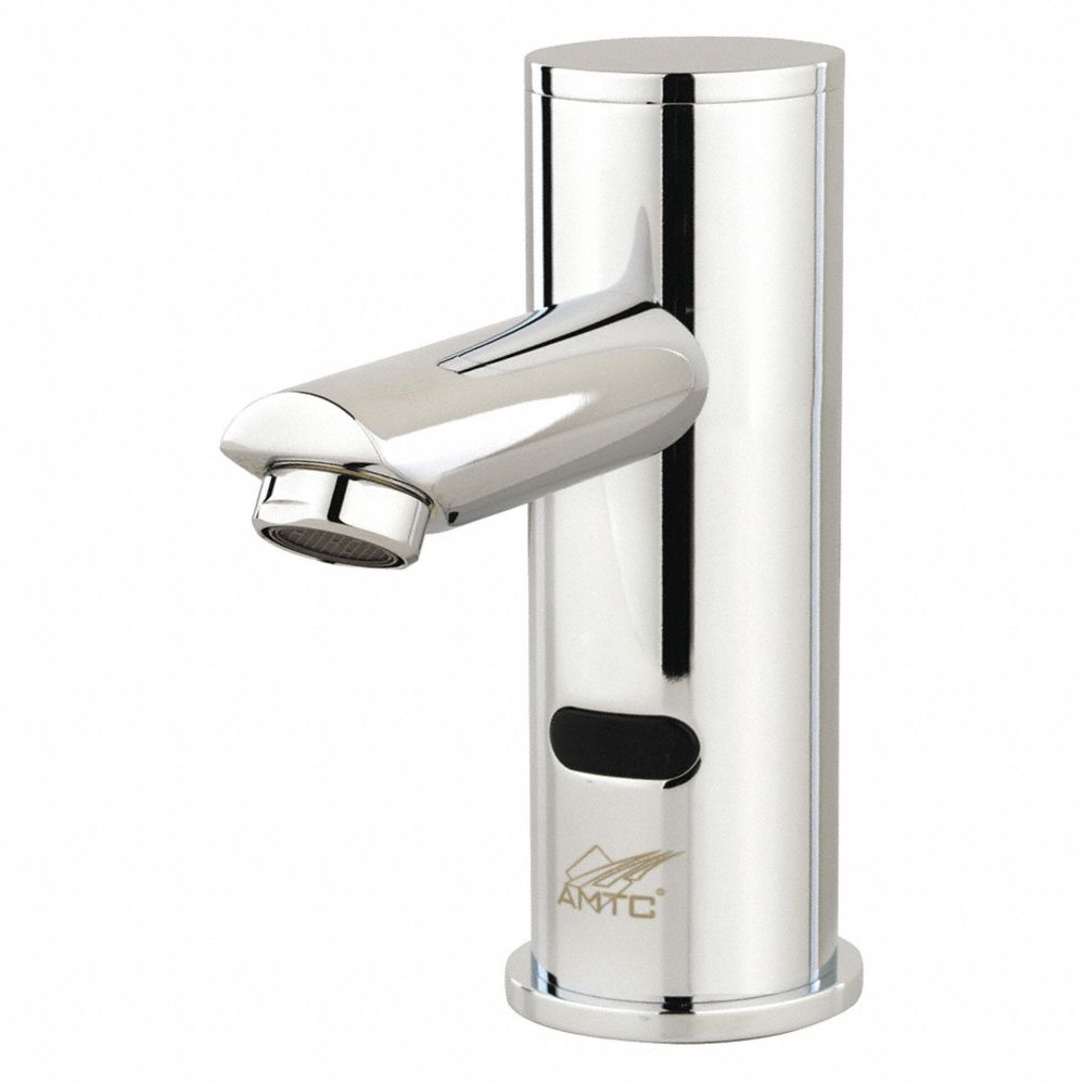 Bathroom Sensor Faucet, Hybrid Flo, Brass, Chrome Finish, Single-Post, Battery/Plug-In