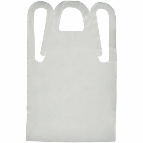 ANSELL 54-290 Chemical Resistant Bib Apron, Polyethylene, Light Duty, Shin, White, Universal, 600 Pack | CN8FNN 30RN44