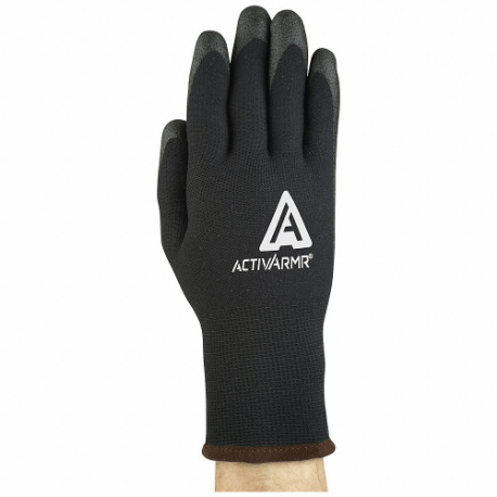 ANSELL 97-631 Knit Gloves, Size 2XL, Palm, Dipped, PVC, Nylon, ANSI Cut Level A2, Smooth, Black, 1 Pair | CN8BHT 469D20