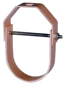 Clevis Hanger, Copper-Plated Steel, For 4 Inch Pipe, For 3/8 Inch Rod, 400 lb Capacity