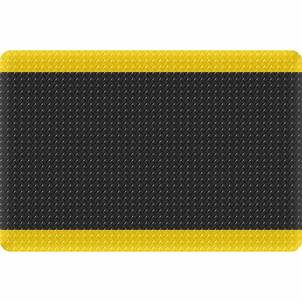 Diamond Star Mat, Black With Yellow Border, 2 ft x 3 ft, 15/16 Inch Thick