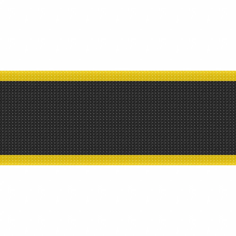 Diamond Star Mat, Black With Yellow Border, 4 ft x 75 ft, 11/16 Inch Thick