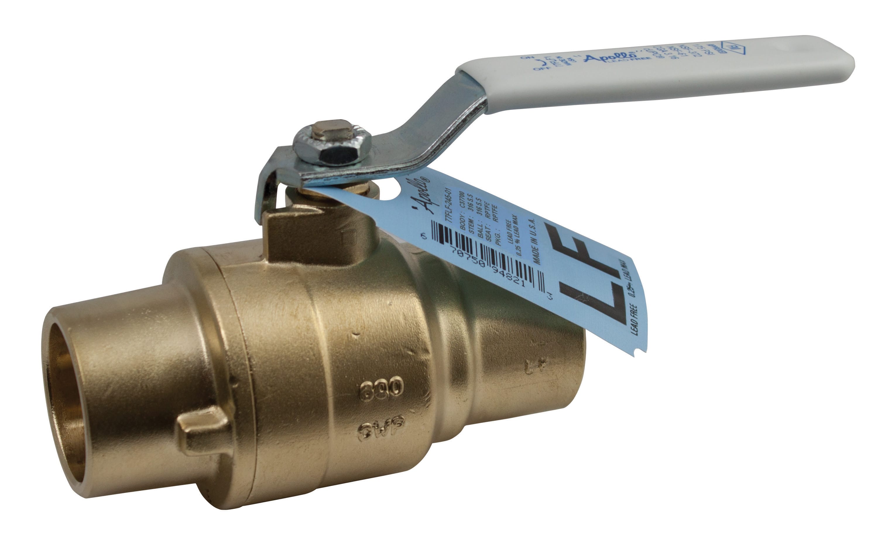 APOLLO VALVES 77FLF20001 Ball Valve, 3 Inch Solder, Full Port, Forged Lead Free Brass | CA7KKN