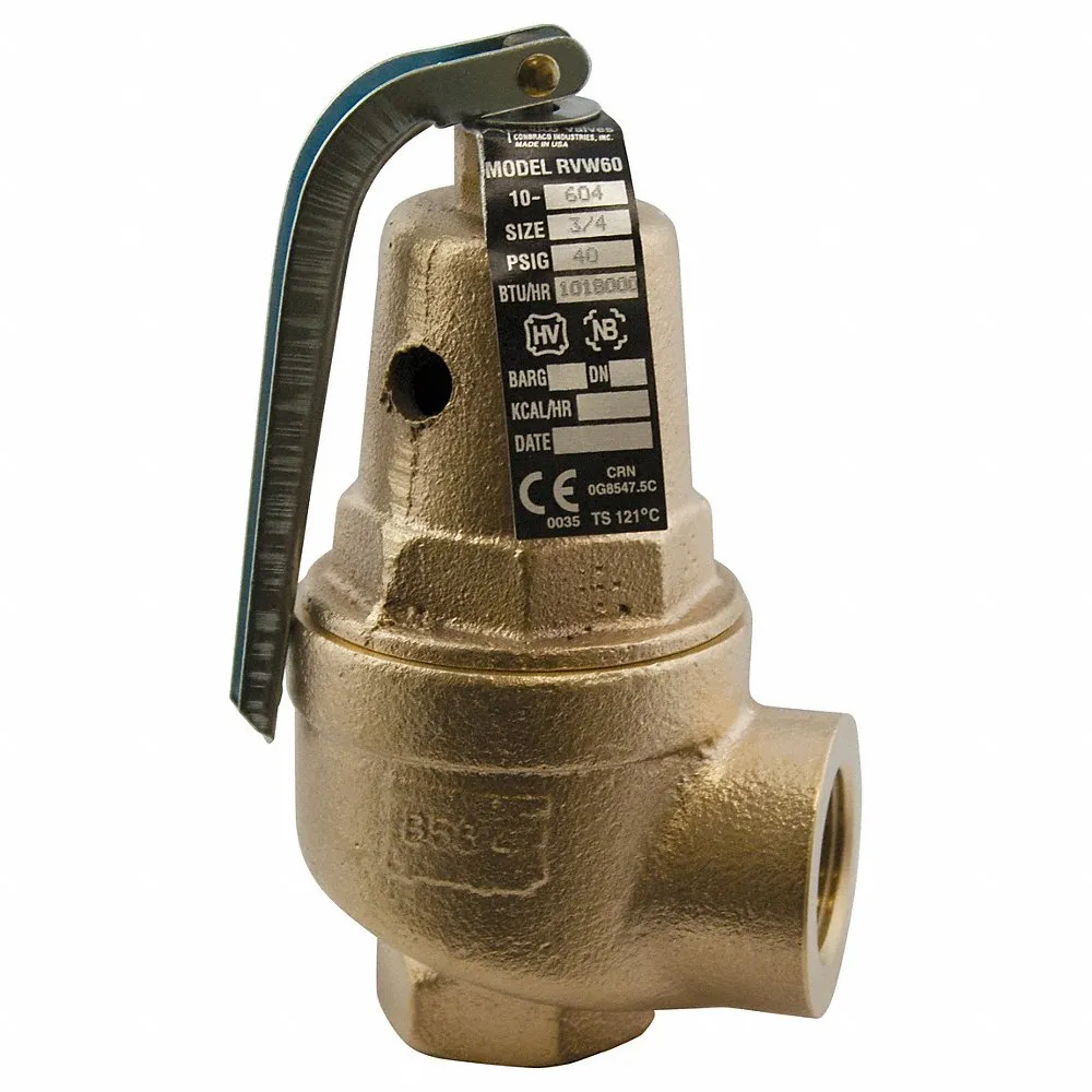 APOLLO VALVES 1061510 Relief Valve, 1 x 1.25 Inch Size, 50 Psi, Bronze | BN9YBC RVW61150