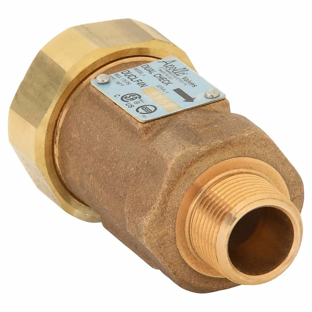 APOLLO VALVES 4NLF3A44B Dual Check Valve 3/4 Inch Npt Lead Free Bronze | AD3LZX 40D861